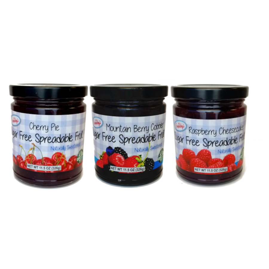 3 Pack of Sugar Free Spreadable Fruit Jam Variety Pack